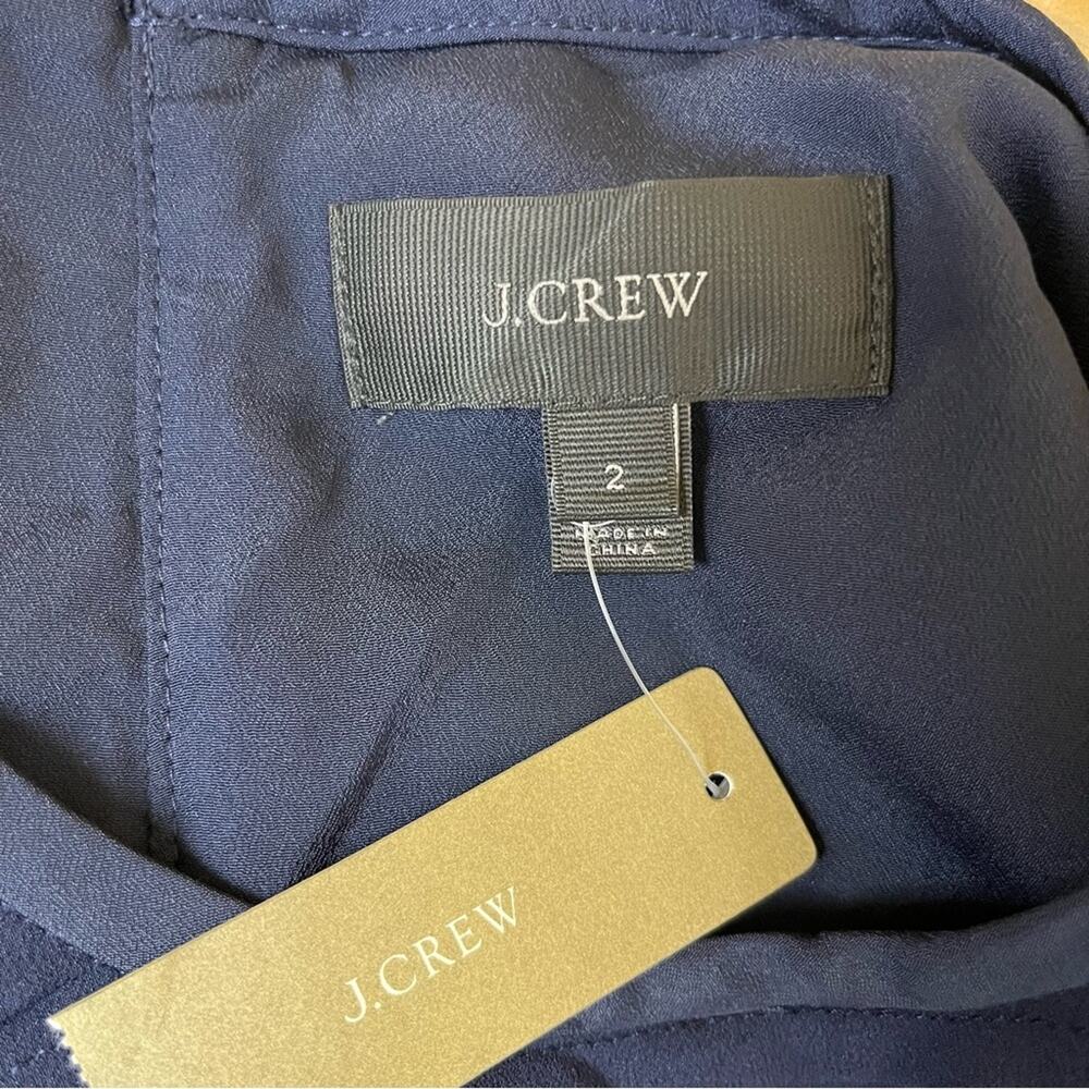 J. Crew Navy Tiered Capped Sleeve Shift Dress - Picture 6 of 7